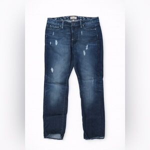 PAIGE Women's Distressed Blue Straight Jeans